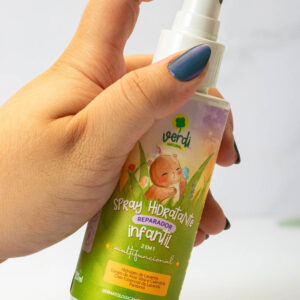 Spray Hidratante Reparador Infantil 100% Natural com Hidrolato de Lavanda, Extrato de Aloe Vera e Calêndula, Óleo Essencial de Lavanda e Pantenol - Verdi