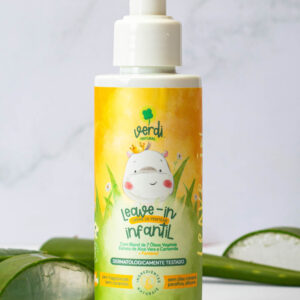 Leave in Creme de pentear Natural com blend de 7 óleos vegetais e Extrato de aloe vera e camomila + pantenol - Verdi